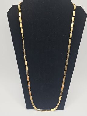 Monet Gold Link Long Necklace - Women Jewelry. Vintage.